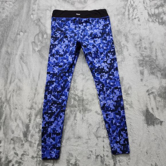 Warm Systems Leggings Womens S Blue Black Fleece Lined Ankle Running Workout - Picture 3 of 12